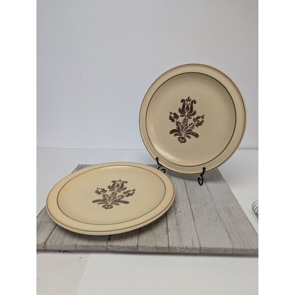 Pfaltzgraff Village Tan Set of 2 Dinner Plates 10 3/8" USA - Picture 1 of 9